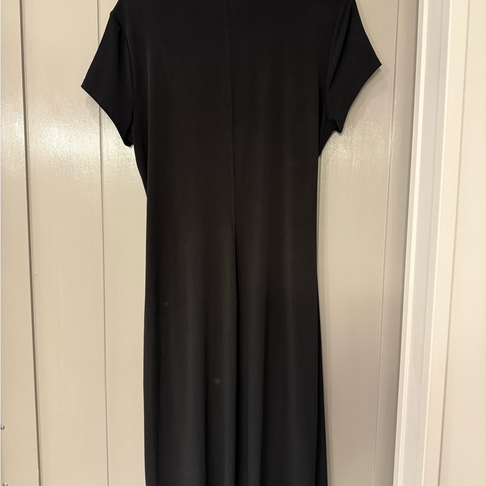 LOFT Black Faux Wrap Career Casual Work Dress L - Picture 5 of 9